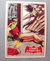 1966 Batman Card Topps Red Bat Dynamite in Robins Nest 33A EX - £8.10 GBP