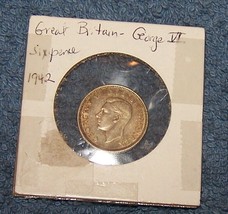 Vintage 1942 Great Britain Sixpence Coin-George VI-Lot 5 - £7.20 GBP