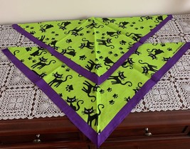 Set of Two Halloween Black Cat Dog Bandanas MEDIUM LARGE Tie On Scarf Brand New - £8.30 GBP