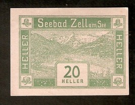 Austria Gutschein d. SEEBAD ZELL Am SEE 20 heller 1920 Austrian Notgeld banknote - $10.17