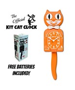 FESTIVAL ORANGE KIT CAT CLOCK 15.5&quot; Free Battery USA MADE Official Kit-C... - €61,21 EUR