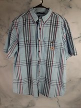 CARHARTT mens loose fit M short sleeve plaid shirt button color - $284.59 MXN