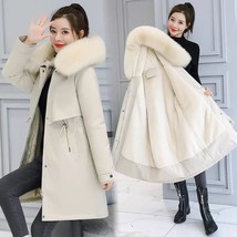 Fashion Coat Winter Fake Collar Oversized Long Jacket Woman Warm Lining Winter F - £53.17 GBP