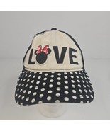 Disney LOVE Embroidered Minnie Mouse Black Polk dots White Strapback Hat... - $192.30 MXN