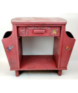 Red Hand Painted Red Magazine Rack Nightstand Bookcase Side Table Countr... - $2,798.74 MXN