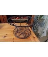 Unique iron and metal black wire basket. Centerpiece or table decor - £19.95 GBP