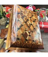 Trinket Mosaic Wooden storage box, Memory box, new year gift box with hi... - £116.96 GBP