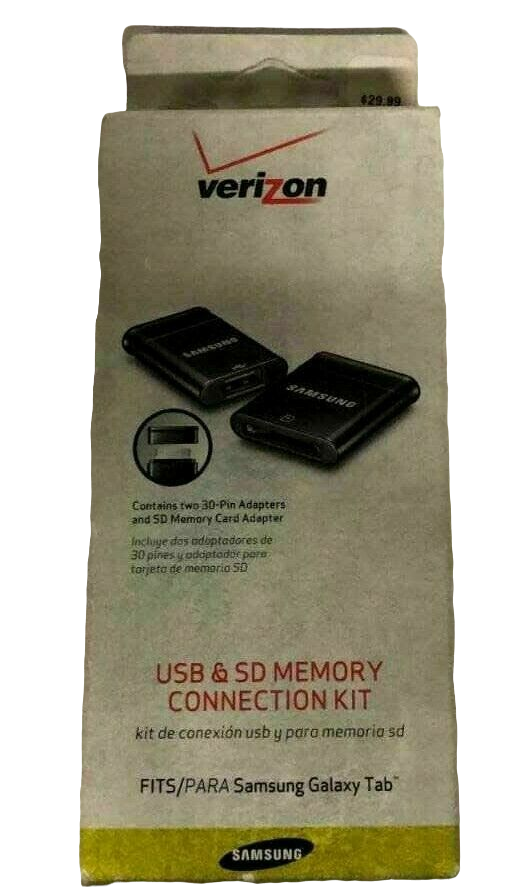 Verizon USB &amp; SD Memory Connection Kit for SAmsung Galaxy Tab - black - $8.90