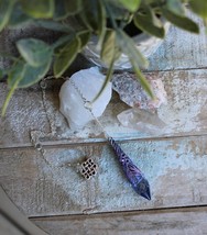 Blue Swarovski Crystal Pendulum with Hand Painted Blue/Pink Pendulum End... - $550.03 MXN