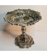Silver Plate Pedestal Candy Dish Holiday Imports Made in Japan - £15.80 GBP