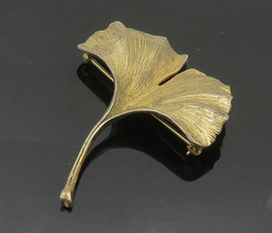 NAPIER 925 Sterling Silver - Vintage Floral Leaf Motif Brooch Pin - BP7976 - £54.36 GBP