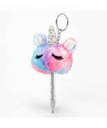 Claire’s Rainbow Unicorn Mini Keychain Pen Glitter Keychain Bag Tag - £7.96 GBP