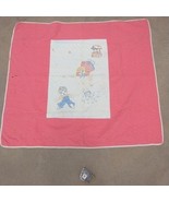 Sweet Hand Quilted Hand Embroidered Baby Crib Quilt Jack &amp; Jill 45x49&quot; - $485.32 MXN