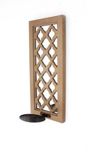6 X 7.5 X 17 Tan Wooden Cross - Candle Holder Sconce - $280.61