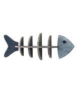 Mediterranean Fish Bone Wall Shelf  Coastal Blue Wooden Display Rack, N... - $140.33 CAD