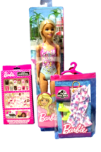 Barbie Doll Dress Boots &amp; Necklace &amp; 12 pc Press on Nails New - $24.95