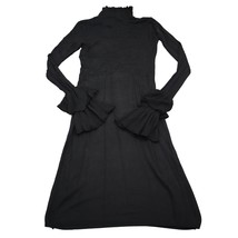 YAS Dress Womens XS Black Knitted Turtle Neck Long Belle Sleeve Knee Length - $29.70