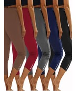 Five Pair Capri Leggings Red Blue Brown Black Gray Plus Size 4XL - $571.18 MXN