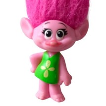 Poppy Mini Troll Figure Doll Hasbro 2015 Pink Hair Toy Green Dress Rubbe... - £6.17 GBP