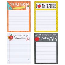 4-Pack Lined Notepads For Teacher Appreciation Gifts, School, 4 Designs,... - £16.66 GBP