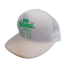 Hawaii 91 Hawiian Headwear Trucker Hat Adjustable White Snapback Ball Ca... - $13.27