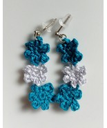 Crochet Flower Earrings / Crochet earrings / Handmade earrings - $10.00