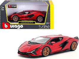 Lamborghini Sian FKP 37 Candy Red w Copper Wheels 1/24 Diecast Car Bburago - £23.94 GBP