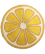 Tropical Hacienda Lemon Slice Fruit Placemat Yellow Beaded 15&quot; Round Set... - £63.13 GBP