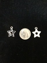 Black and white Star Design 2 Piece enamel Pendant charm Necklace Charm - $15.15