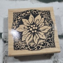 Vintage Stampendous Christmas Rubber Stamp Ornate Poinsettia #Q906 2001  - £7.78 GBP