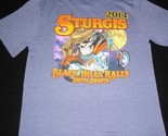 Sturgis Black Hills Motorcycle Rally 2014 Blue Graphic T Shirt Mens Larg... - $19.79