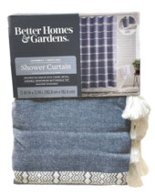 Better Homes &amp; Gardens Chambray Boho Chic Shower Curtain 72&quot; x 72&quot; Insignia Blue - £20.09 GBP
