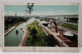 1905 The Locks Sault Ste Marie Michigan 1906 to Painsville Ohio  Postcar... - £5.46 GBP
