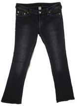 True Religion Women&#39;s Bootcut Stud Logo Stretch Jeans Black 31 Measures 34x33.5 - £24.75 GBP