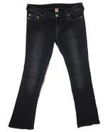 True Religion Women&#39;s Bootcut Stud Logo Stretch Jeans Black 31 Measures ... - $31.47