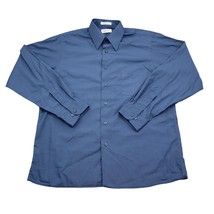 Van Heusen Shirt Mens 34 Chest Pocket Blue Button Up Long Sleeve Collare... - $19.68