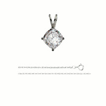 Princess Diamond Pendant 14K White Gold ( 0.66 Ct D SI1(Laser Drilled) GIA ) - £1,287.24 GBP