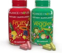 Balance of Nature Fruits & Veggies Supplements 90 Fruit 90 Veggie Capsules 1 Set - $417.99 MXN