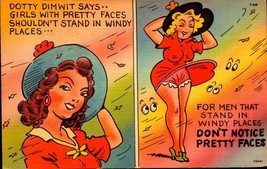 Vintage Comic POSTCARD-DOTTY Dimwit SAYS-GIRLS With Pretty Faces BK41 - £3.95 GBP