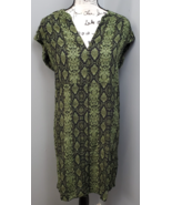 Anthropologie Sheath Dress Womens Small Green Black Snakeskin Print Cap ... - $546.62 MXN