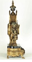 Imperial Lancini  / Franz Hermle Gilded Bronze &amp; Marble Mantle Clock with Faun - £949.45 GBP