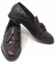 Johnston Murphy Burgundy Wingtip  Slip On Oxfords Made In USA Men Shoe S... - £62.26 GBP