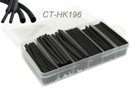 Heat Shrink Tubing Kit, 196-Pcs 95Mm/3.75&quot; Long, 6 Diameters, 2:1 Ratio, Black - £23.56 GBP