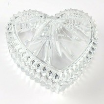 Wedgwood Glass Heart Shaped Trinket Box Crystal Clear Jewelry Box w/ Lid - £14.38 GBP