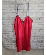 Vtg Victoria Secret Slip Dress Bright Pink Green Hem Purple Adjustable S... - $54.57 CAD