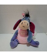 8&quot; Eeyore Plush LOVE BUG Hearts Wings Antenna Disney Store 2000  Valenti... - $3.95