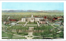 Civic Center showing new Court House and City Hall Denver Colorado Postcard - £15.10 GBP