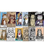 Humorous Cat Tarot Cards with Quirky Sayings - $1.00