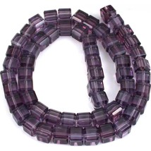 Amethyst Purple Cube Faceted Glass Beads 6mm 1 Strand - £22.58 GBP