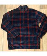 Nautica mens sz XL Plaid 1/4 Zip Fleece Pullover Jacket Canada navy red ... - $691.51 MXN